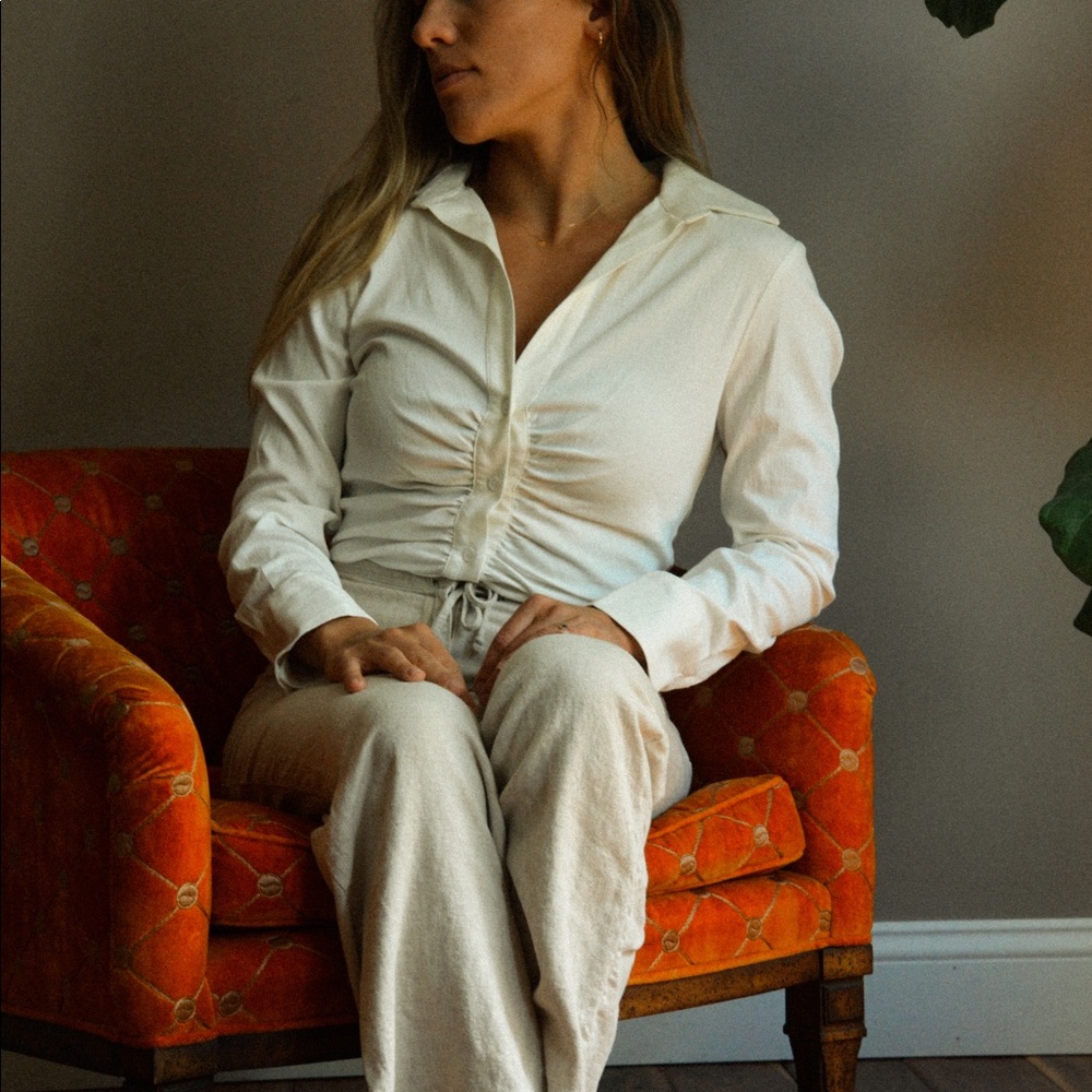 ZARA IVORY BUTTON DOWN